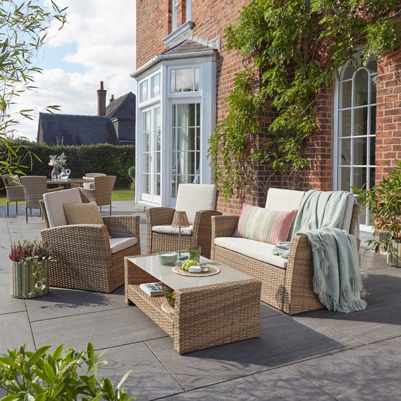 Malta Rattan Effect 4 Seater Conversation Set