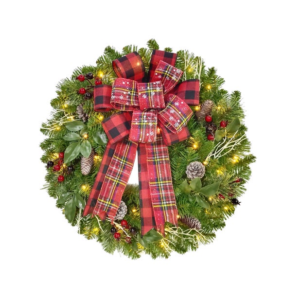 Click to view product details and reviews for Highland Pine Light Up Wreath.