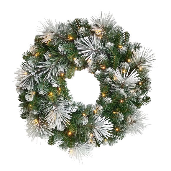 Click to view product details and reviews for Iced Pine Light Up Wreath.