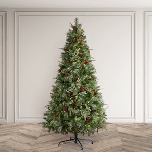 8.5ft Pre-lit Hollingworth Slim Spruce Christmas Tree