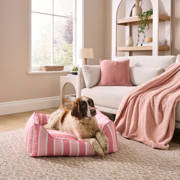 Water Resistant Striped Box Pet Bed