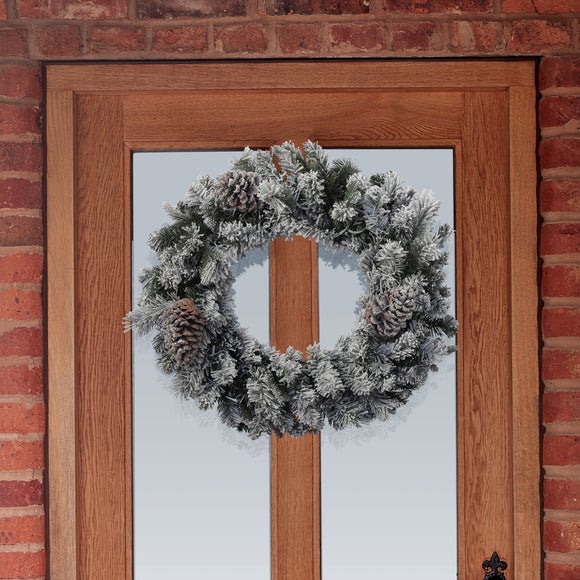 Click to view product details and reviews for Frosted Winterfold Wreath.