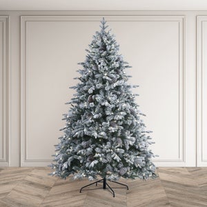 6.5ft Pre-lit Frosted Winterfold Slim Fir Christmas Tree
