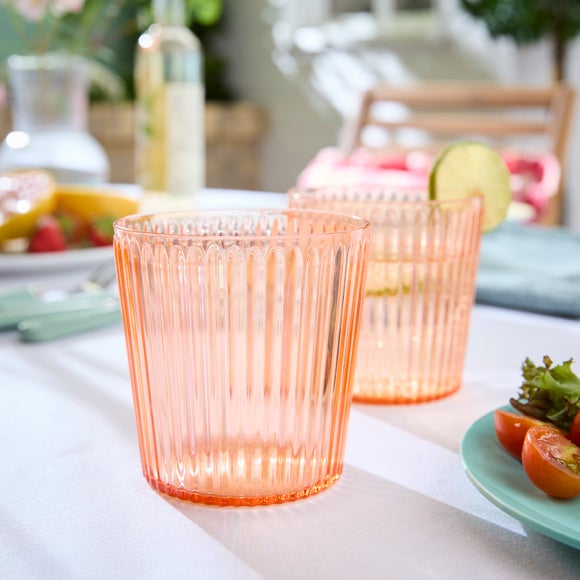 Ribbed Plastic Tumbler