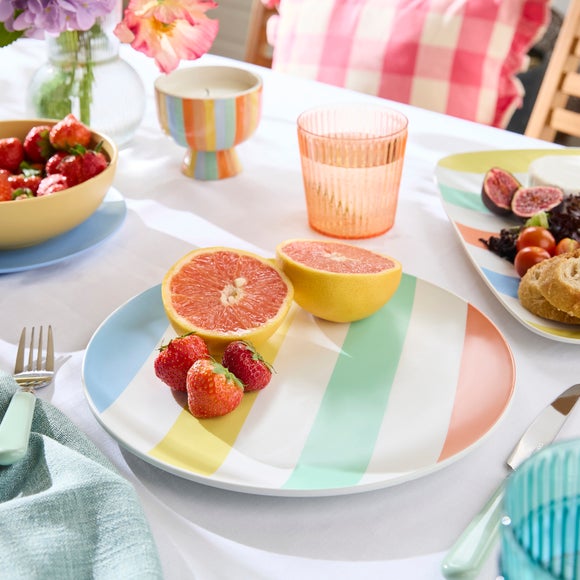 Summer Sundae Striped Dinner Plate