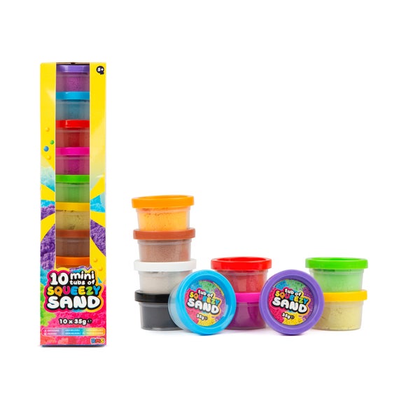 Pack of 10 Mini Tubs of Squeezy Sand