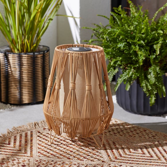 Woven Rattan Solar Lantern