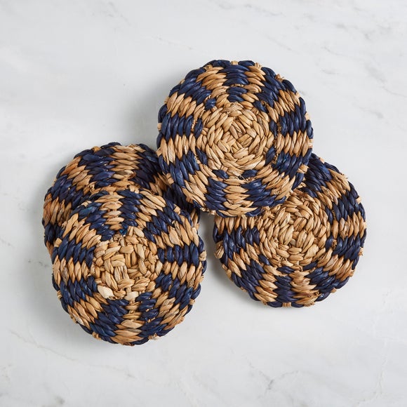 Set of 4 Woven Seagrass Round Coasters