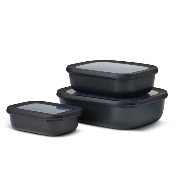 Mepal Set of 3 Rectangular Cirqula Food Containers