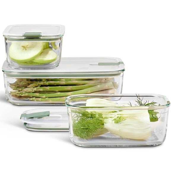 Click to view product details and reviews for Mepal Set Of 3 Easyclip Glass Food Containers Nordic Sage.