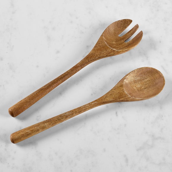 Set of 2 Mango Wood Serving Spoons