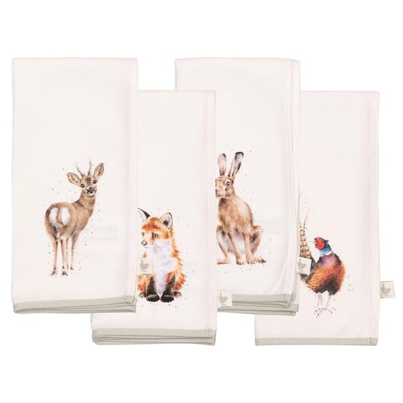 Click to view product details and reviews for Wrendale Designs Set Of 4 Woodland Animal Cotton Napkins.