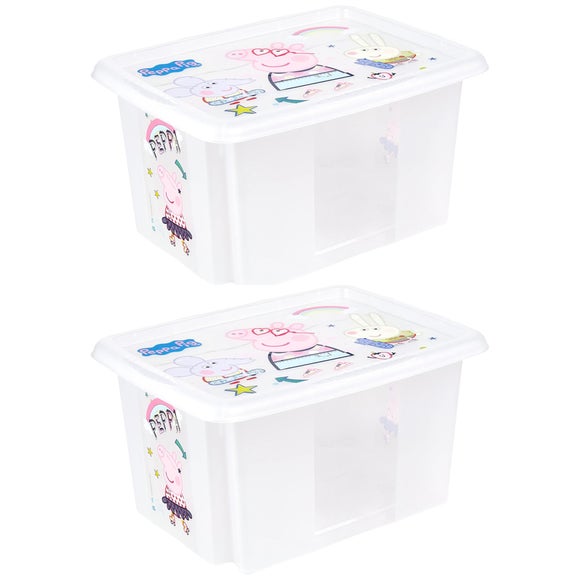 Keeeper Set of 2 Peppa Pig 15L Turn Around Stackable Storage Box
