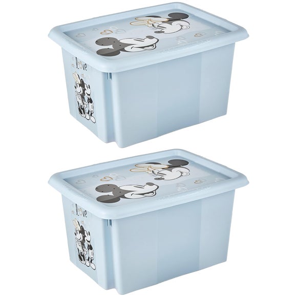 Click to view product details and reviews for Keeeper Set Of 2 Mickey Mouse 15l Turn Around Stackable Storage Box.
