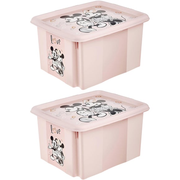 Click to view product details and reviews for Keeeper Set Of 2 Minnie Mouse 24l Turn Around Stackable Storage Box.