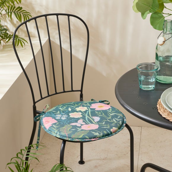 Set of 2 Spring Floral Water Resistant Round Seat Pads