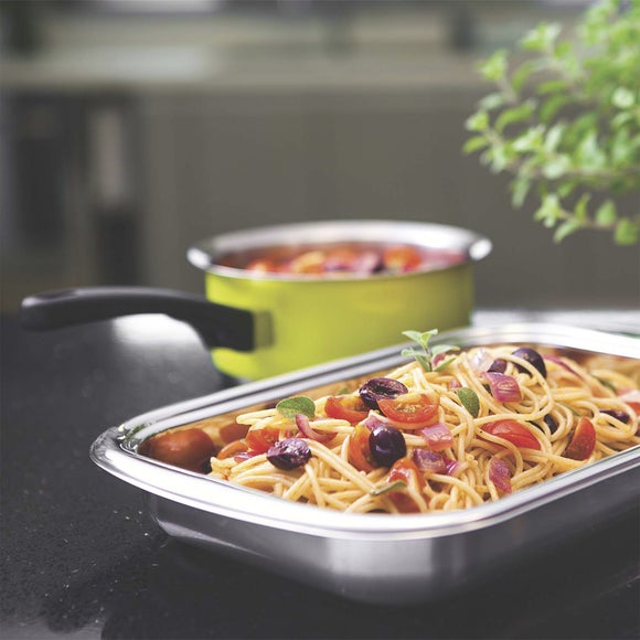 Click to view product details and reviews for Tramontina Set Of 2 Stainless Steel Roasting Pan Set.