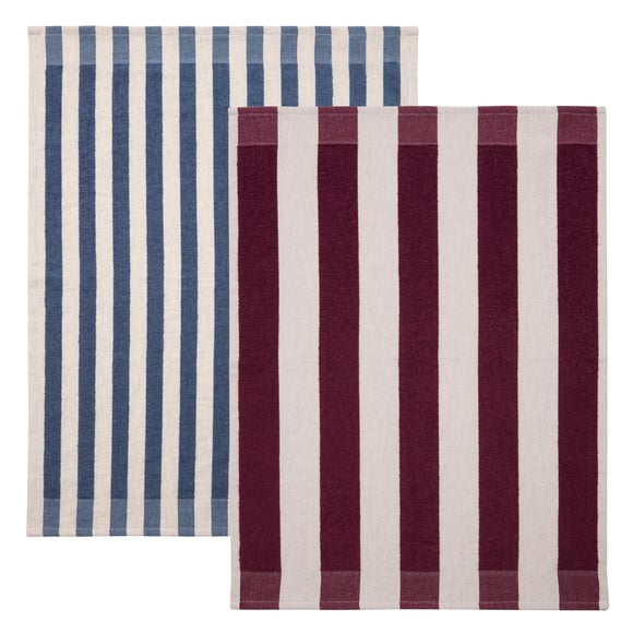 Set of 2 Coastal Stripe Tea Towels