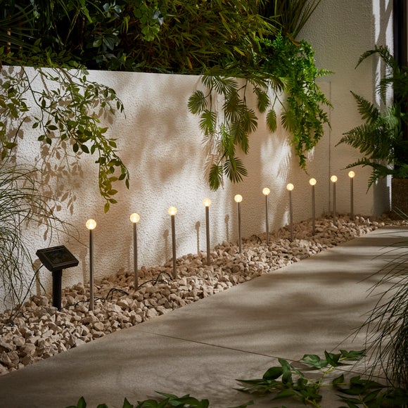 Set of 10 LED Solar Stake Lights