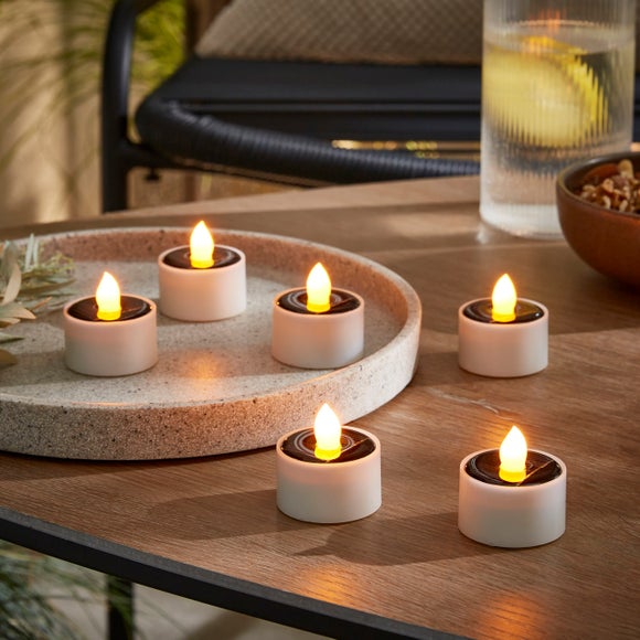 Set of 6 LED Solar Tealights