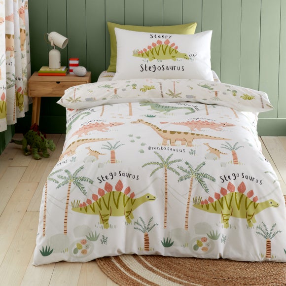 Catherine Lansfield Sleepy Dino Duvet and Pillowcase Set