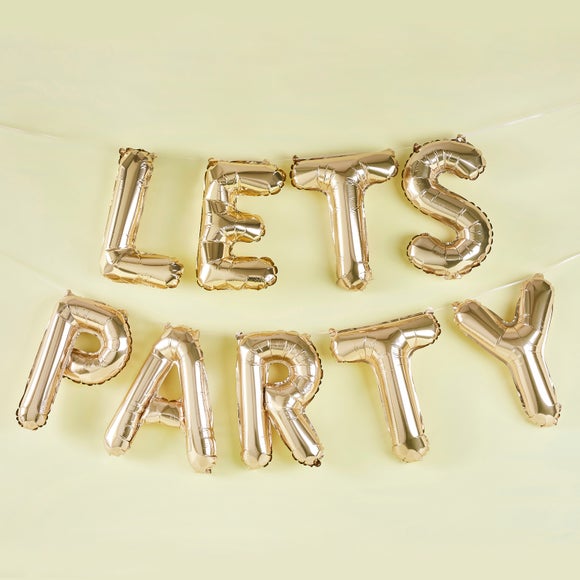 Click to view product details and reviews for Gold Lets Party 16 Foil Balloon Bunting.