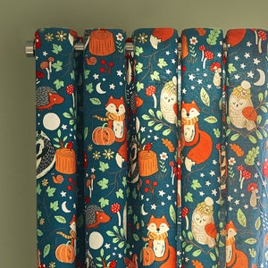 Catherine Lansfield Fox And Woodland Friends Eyelet Curtains