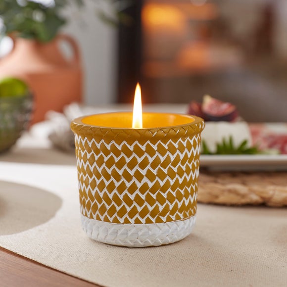 Woven Brick Affect Eucalyptus and Citronella Single Wick Candle