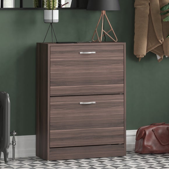 Click to view product details and reviews for Vida Designs 2 Tier Walnut Effect Shoe Cabinet.
