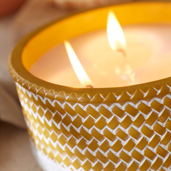 Woven Brick Effect Eucalyptus and Citronella Multi Wick Candle