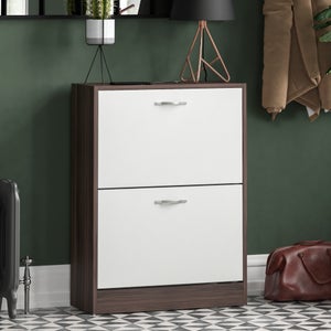 Vida Designs 2 Tier Walnut Effect Shoe Cabinet