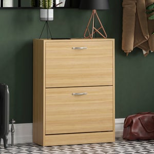 Vida Designs 2 Tier Pine Effect Shoe Cabinet