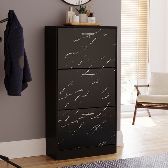View Vida Designs 3 Tier Marble Effect Shoe Cabinet View Vida Designs 3 Tier Marble Effect Shoe Cabinet