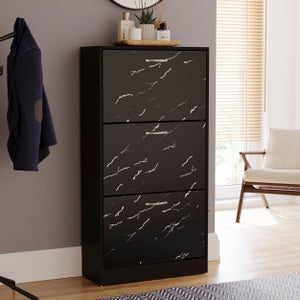 Vida Designs 3 Tier Marble Effect Shoe Cabinet