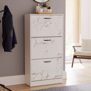 Vida Designs 3 Tier Marble Effect Shoe Cabinet