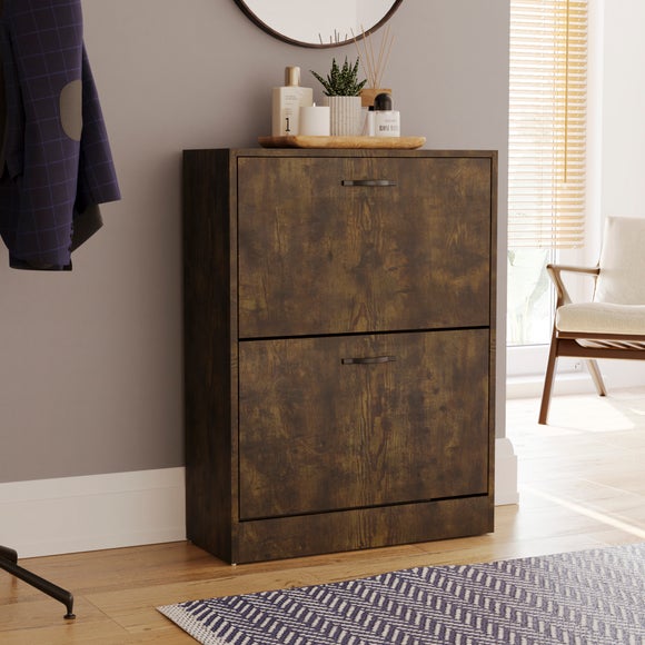 Click to view product details and reviews for Vida Designs 2 Tier Dark Wood Effect Shoe Cabinet.