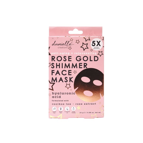 View Upper Canada Danielle Creations Pack Of 5 Rose Gold Shimmer Face Masks View Upper Canada Danielle Creations Pack Of 5 Rose Gold Shimmer Face Masks