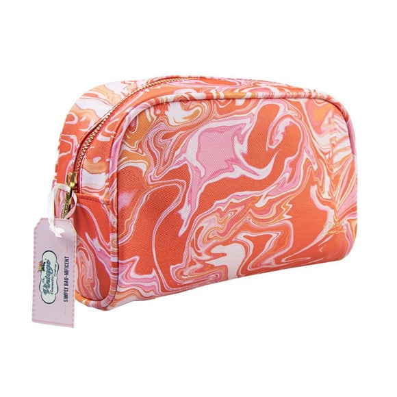 Click to view product details and reviews for Upper Canada Vintage Orange Marble Makeup Bag.