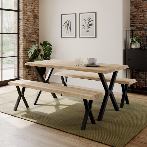 Click to view product details and reviews for Ezra Ii 6 Seater Rectangular Dining Table With 2 Benches. Click to view product details and reviews for Ezra Ii 6 Seater Rectangular Dining Table With 2 Benches.
