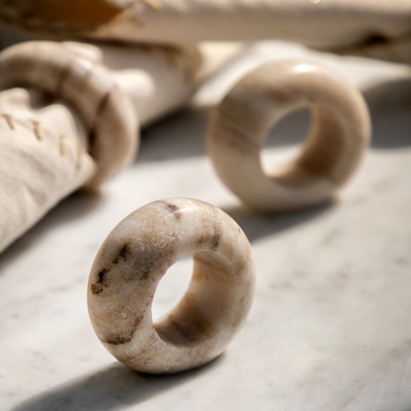 Cedar and Sage Set of 4 Novi Marble Napkin Rings