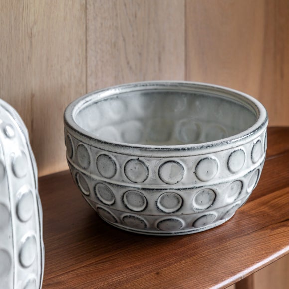 Click to view product details and reviews for Cedar Sage Kusama Dotted Ceramic Bowl.