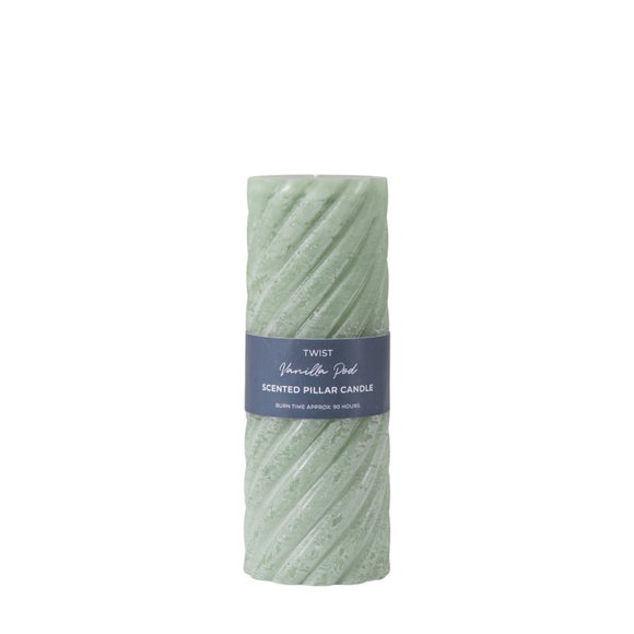 Cedar & Sage Set of 2 Vanilla Twist Pillar Candles