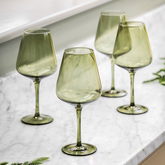 View Cedar And Sage Set Of 4 Wine Glasses View Cedar And Sage Set Of 4 Wine Glasses