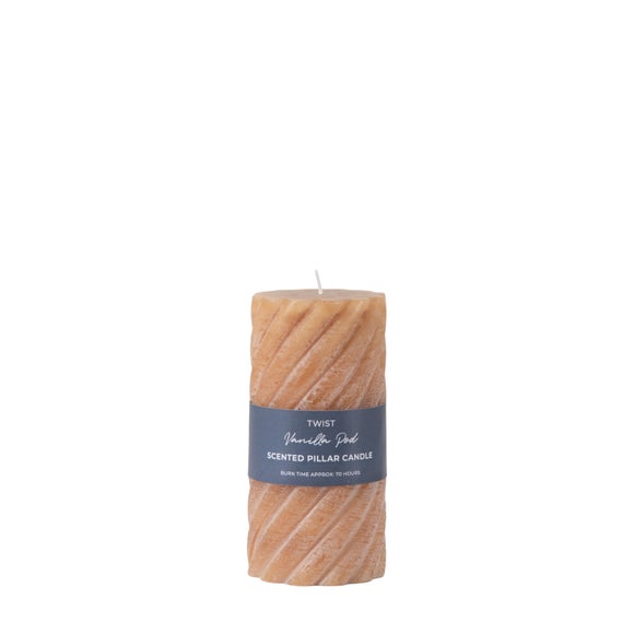 Cedar & Sage Set of 2 Vanilla Twist Pillar Candles