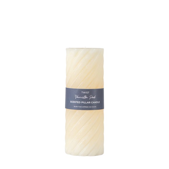 Cedar & Sage Set of 2 Vanilla Twist Pillar Candles