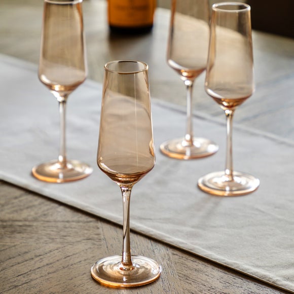 Cedar and Sage Set of 4 Flute Glasses