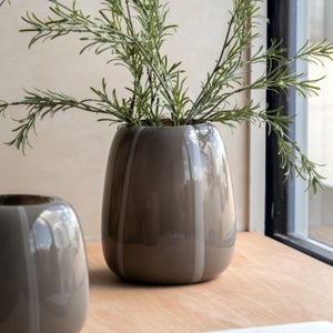 Cedar & Sage Claro Taupe Stripe Glass Vase