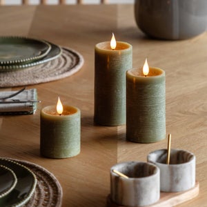 Cedar & Sage Set Of 3 Led Candles
