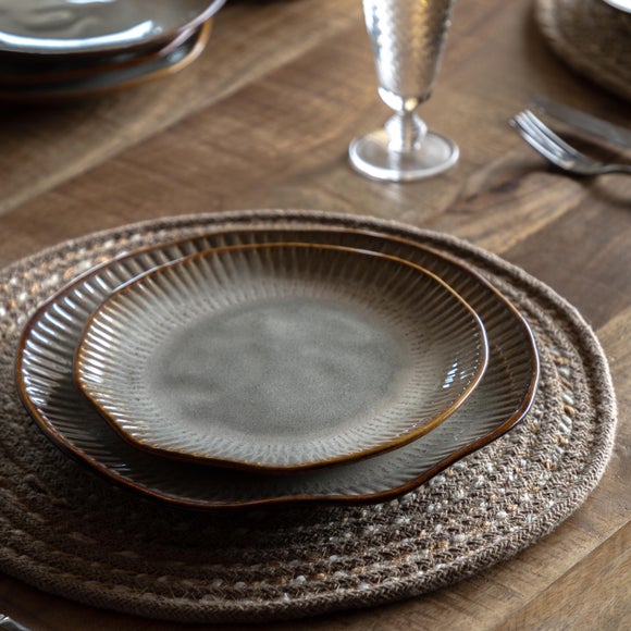 Cedar and Sage Set of 4 Organic Ridged Side Plates