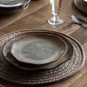 Cedar & Sage Set Of 4 Organic Ridged Side Plates